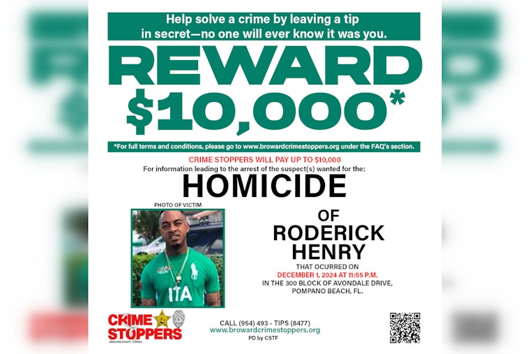 Pompano Beach Community Reeling After Fatal Shooting Near Transitional Facility, BSO Seeks Leads with $10,000 Reward