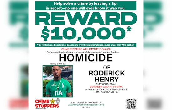 Pompano Beach Community Reeling After Fatal Shooting Near Transitional Facility, BSO Seeks Leads with $10,000 Reward