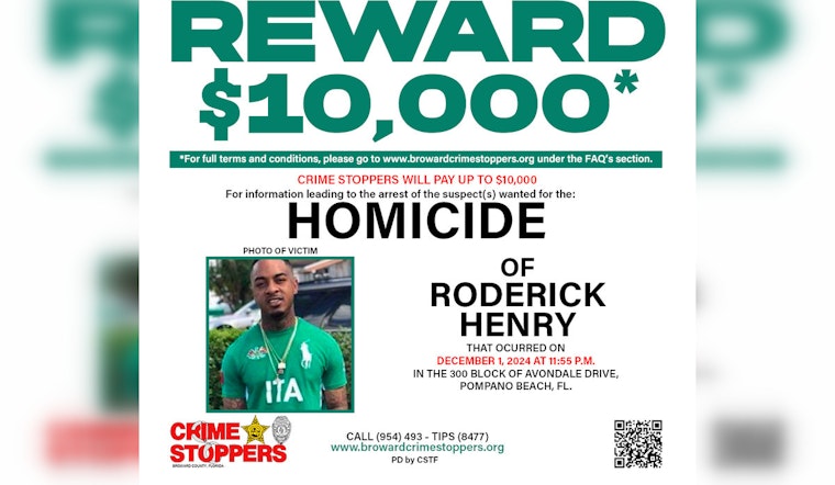 Pompano Beach Community Reeling After Fatal Shooting Near Transitional Facility, BSO Seeks Leads with $10,000 Reward