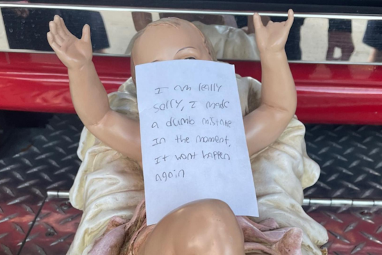 Remorseful Thief Returns Stolen Baby Jesus Figurine to Fort Collins Nativity Scene With Apology Note