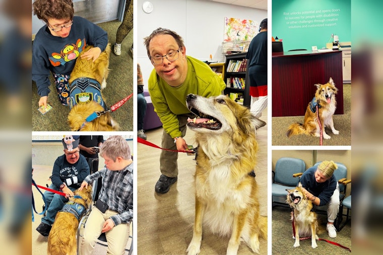 Saint Paul Police Department's Therapy Dog Sgt. Fuzz Brightens Lives at Non-Profit for Disabled Individuals