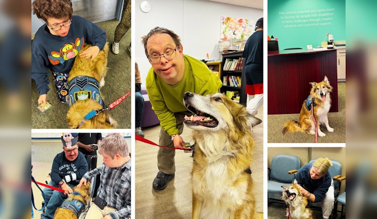 Saint Paul Police Department's Therapy Dog Sgt. Fuzz Brightens Lives at Non-Profit for Disabled Individuals