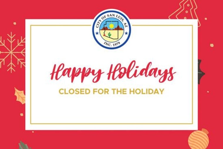 San Luis City Offices to Close for Christmas with Essential Services Continuing Uninterrupted