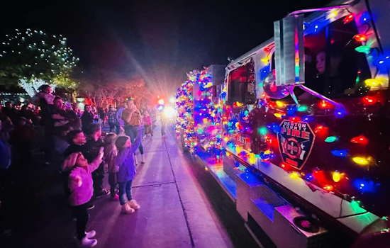 Santa Claus Rides Fire Truck to Spread Holiday Cheer in Northlake, Texas