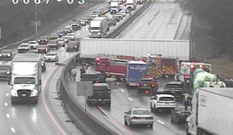 Semi-Truck Jackknifes on I-75 North in Cincinnati, Leads to Highway Closure and Traffic Detours