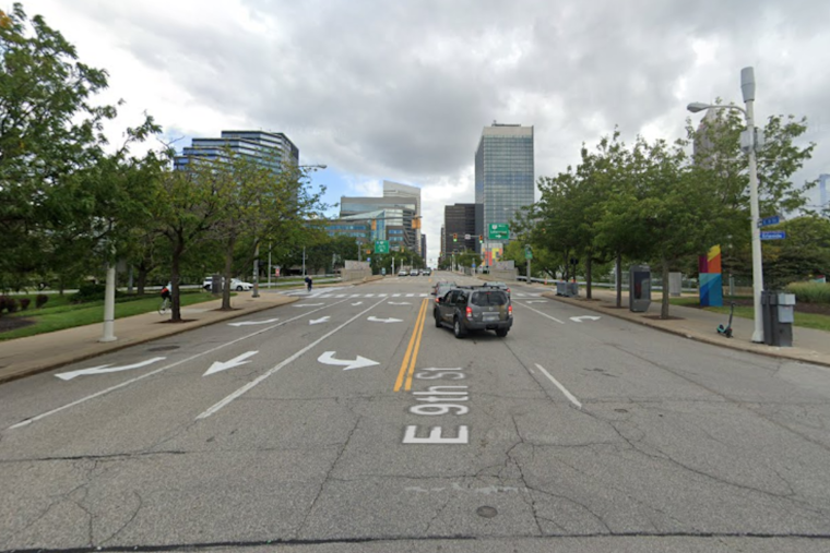Sizable Sinkhole Prompts Closure of E. 9th Street in Cleveland, Detours in Place as Repairs Commence