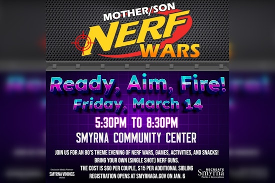 Smyrna Set to Relive '80s with Mother-Son Nerf Wars at Community Center