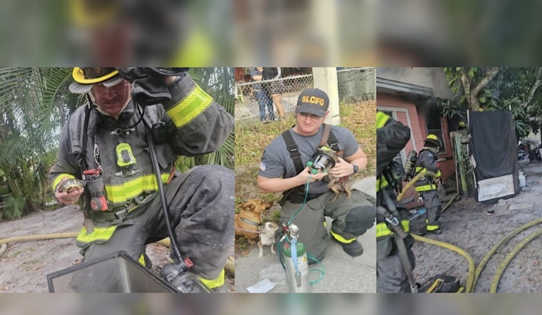 St. Lucie County Firefighters Heroically Save Pets from Christmas Day Blaze in Fort Pierce