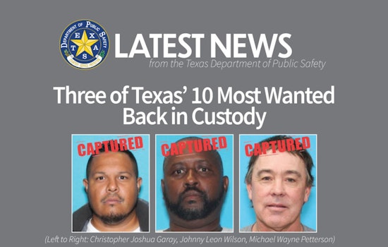 Three on Texas' Most Wanted List Captured in San Antonio, Grand Prairie, and Dayton