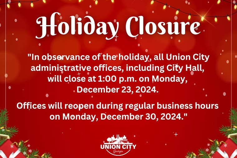 Union City Announces Administrative Office Closures for the Holidays and Provides Payment Alternatives for Residents
