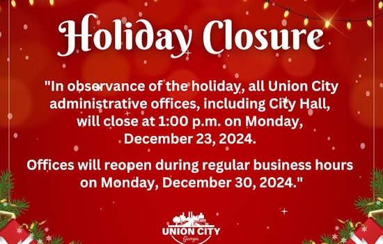 Union City Announces Administrative Office Closures for the Holidays and Provides Payment Alternatives for Residents