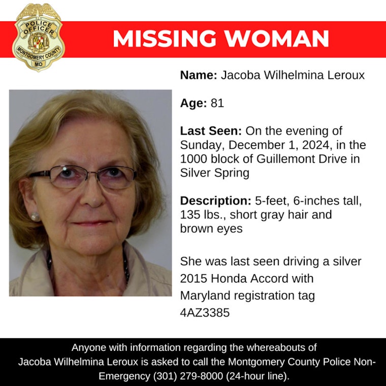 Urgent Search Underway for Missing 81-Year-Old Woman in Montgomery County