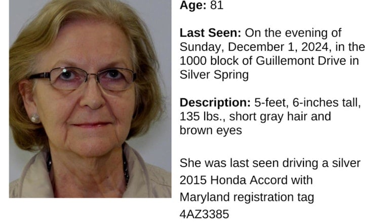 Urgent Search Underway for Missing 81-Year-Old Woman in Montgomery County