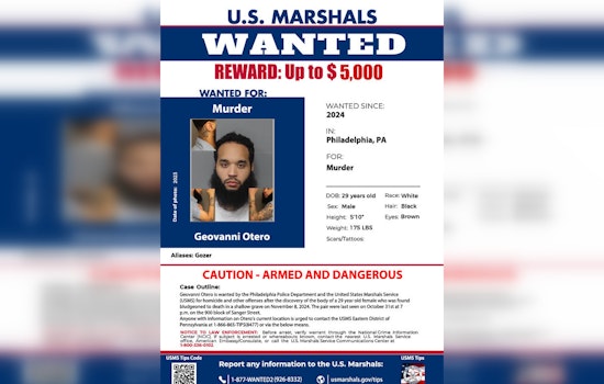 U.S. Marshals Offer $5,000 for Info on Suspect Accused of Murdering Woman in Philadelphia