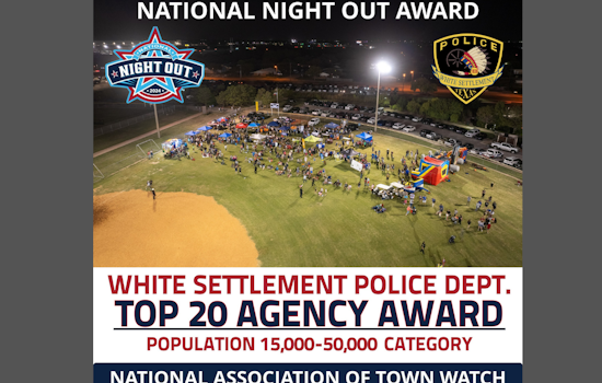 White Settlement Police Department Honored with National Night Out Award for Third Year Running