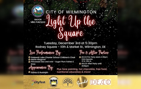 Wilmington to Sparkle with Holiday Cheer at Annual Light Up the Square Event Tonight