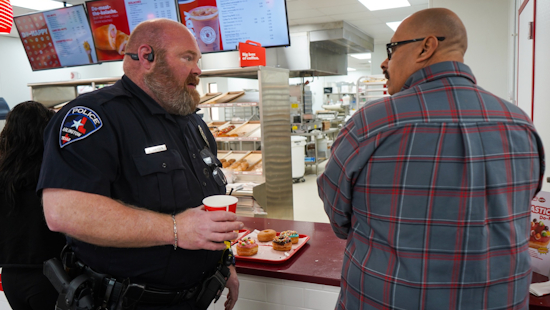 Arlington Officers Partner with Shipley Donuts for Community Outreach Effort