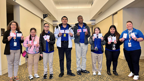 Arlington Students with Special Needs Craft Valentine's Cards for Veterans in Community Connection Effort