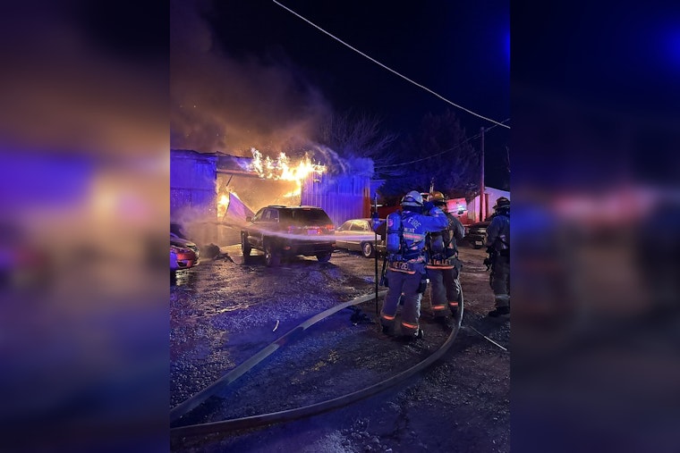 Austin Auto Shop Engulfed in Blaze, Firefighter Injured as AFD Tackles Late Night Inferno
