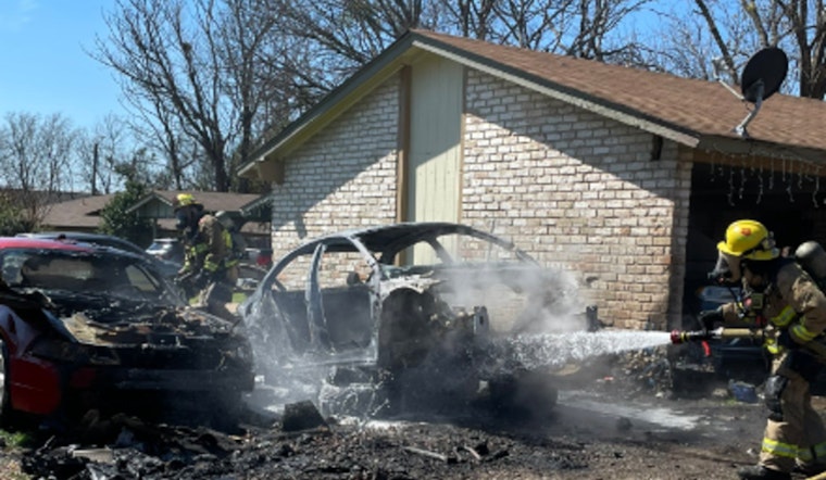 Austin Firefighters Quickly Control Car Fire to Prevent Spread to Nearby Home