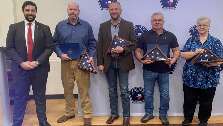 Bedford Police Celebrate Quartet of Retirements With Over 100 Years of Service to Texas Community