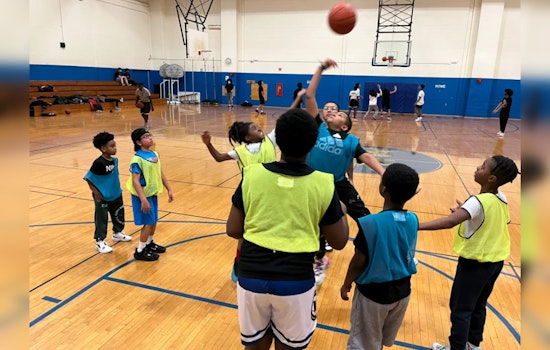 Boston Police Coach Youth at Mattapan's Perkins Center Basketball Clinic