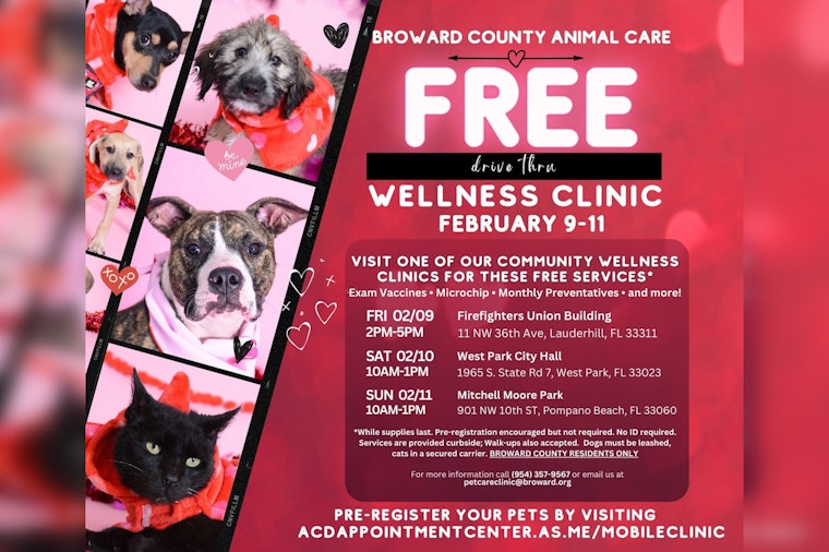 Broward County Offers Free Pet Wellness Clinics in Lauderhill, West Park, Pompano Beach