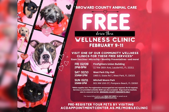 Broward County Offers Free Pet Wellness Clinics in Lauderhill, West Park, Pompano Beach