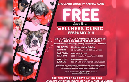 Broward County Offers Free Pet Wellness Clinics in Lauderhill, West Park, Pompano Beach