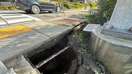 Caltrans Races to Repair Marin County Sinkhole on Tiburon Boulevard, Commuters Rerouted
