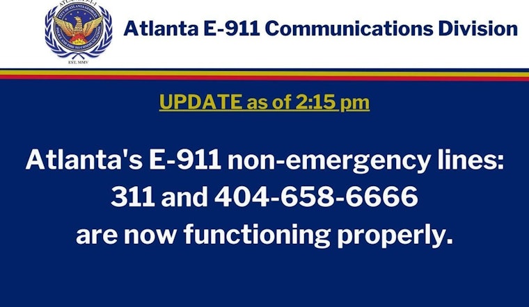 Cellular Service Disruption in Atlanta Affects E-911 Non-Emergency Lines, Police Offer Text and Web Alternatives