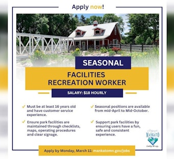 City of Mankato Seeks Seasonal Workers to Maintain Parks and Serve Community