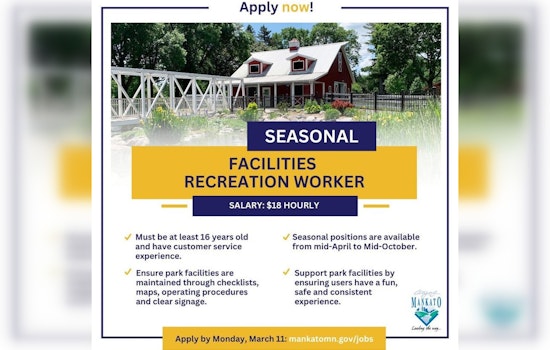 City of Mankato Seeks Seasonal Workers to Maintain Parks and Serve Community