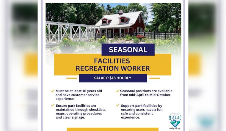City of Mankato Seeks Seasonal Workers to Maintain Parks and Serve Community