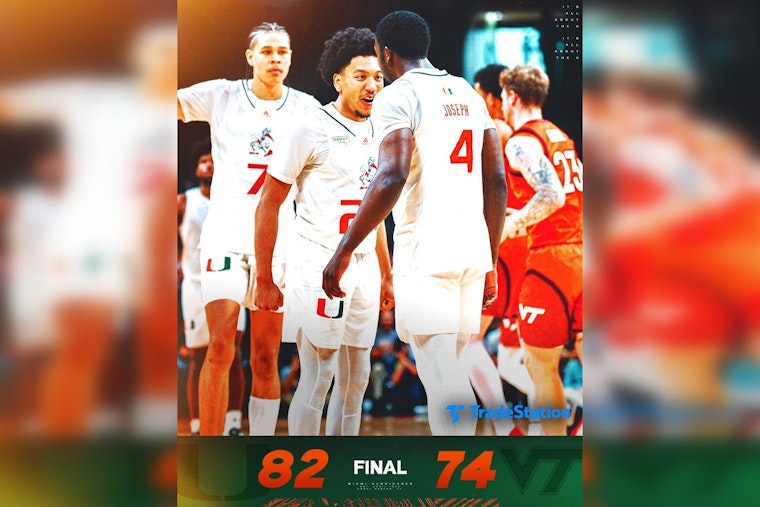 Cleveland's Double-Double Fuels Miami Hurricanes to Victory Over Virginia Tech, 82-74