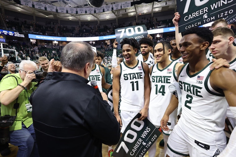 Coach Tom Izzo Celebrates 700th Win as Michigan State Dominates Rivalry Game Against Michigan, 81-62