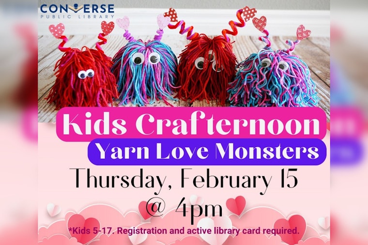 Converse Public Library Hosts "Crafternoon" for Kids to Create Unique Yarn Monsters