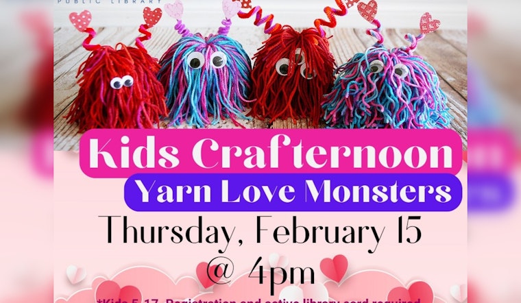 Converse Public Library Hosts "Crafternoon" for Kids to Create Unique Yarn Monsters