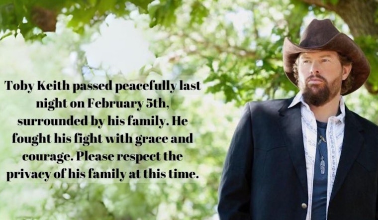 Country Music Icon Toby Keith Dies at 62 After Battle with Stomach Cancer
