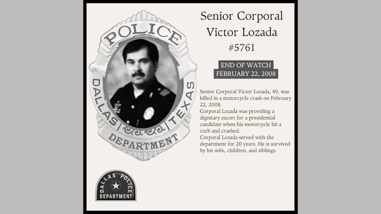 Dallas Police Department Honors Fallen Senior Corporal Victor Lozada on Social Media