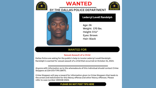 Dallas Police Department Seeks Public Assistance in Locating Person of Interest Ledarryl Levell Randolph