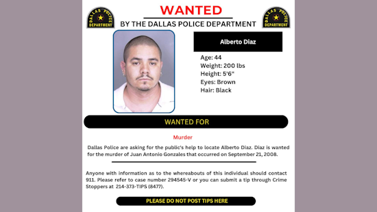 Dallas Police Seek Public's Help in Locating Man on #WantedWednesday via Social Media