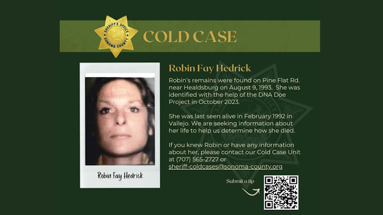 Decades-Old Sonoma County Mystery Solved As DNA Technology Identifies 'Jane Doe' as Vallejo Resident Robin Fay Hedrick