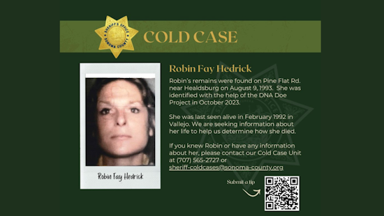 Decades-Old Sonoma County Mystery Solved As DNA Technology Identifies 'Jane Doe' as Vallejo Resident Robin Fay Hedrick