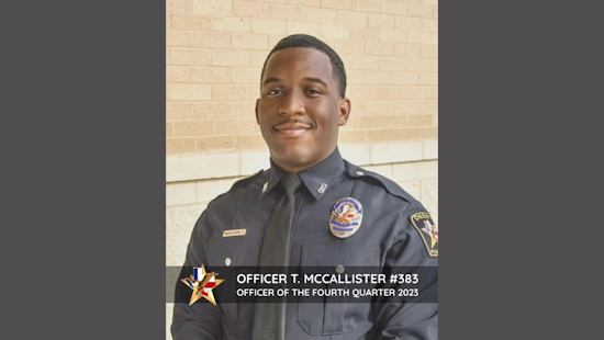DeSoto Police Department Honors Officer T. McCallister with Officer of the Fourth Quarter Award