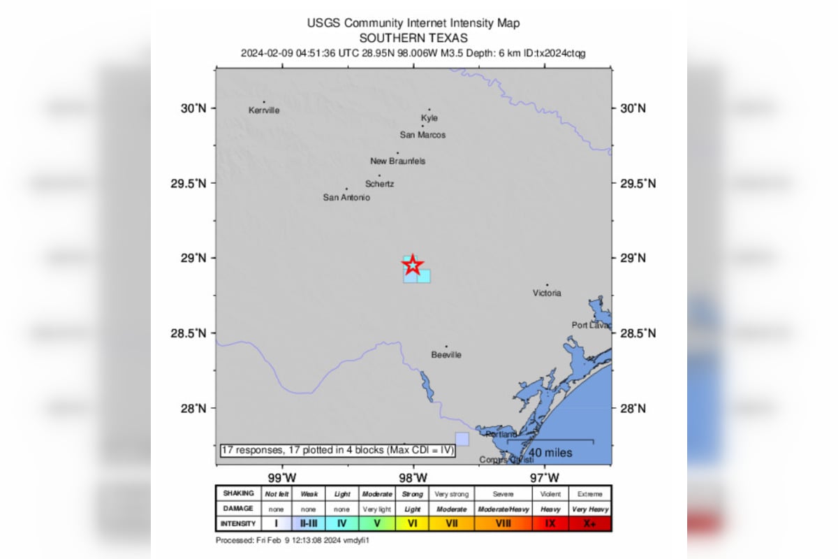 Falls City, Texas Unshaken by Successive Earthquakes, No Damage