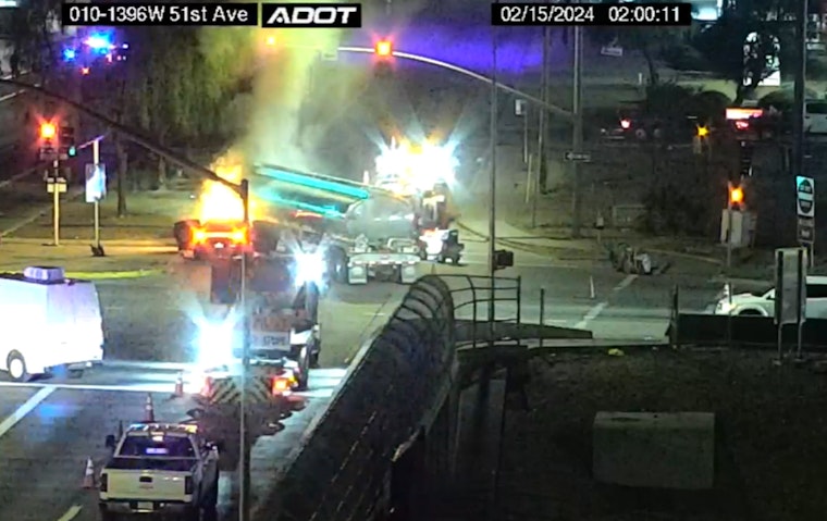 Fiery Early Morning Collision in Phoenix: Sedan Driver Faces DUI Charges After Hitting Empty Fuel Tanker