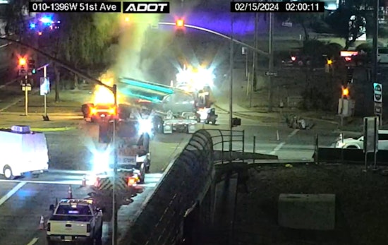 Fiery Early Morning Collision in Phoenix: Sedan Driver Faces DUI Charges After Hitting Empty Fuel Tanker