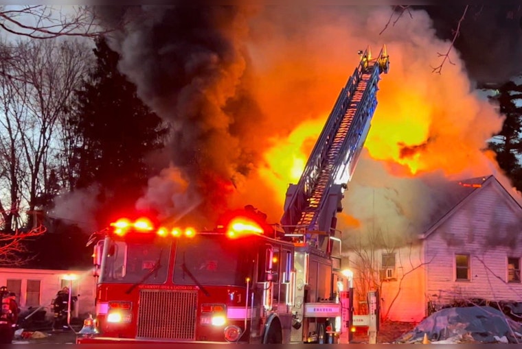Firefighter Hospitalized, Dog Perishes as Historic Kingston Farmhouse Devastated by Flames