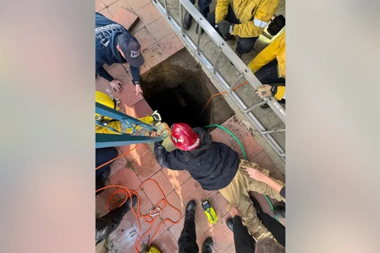 Fontana Mother Rescued from 25-Foot-Deep Sinkhole by San Bernardino County Firefighters